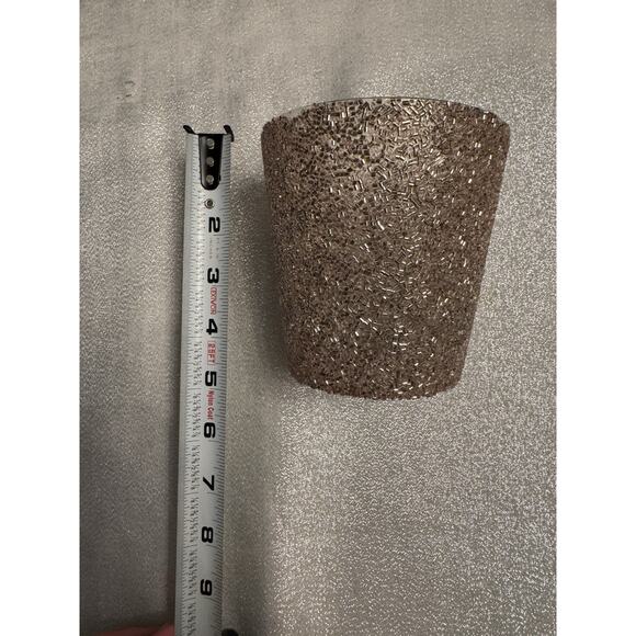 Z Gallerie Champagne Beaded Rose Gold Candle Votive Sparkly Makeup Brush Holder - Picture 2 of 6
